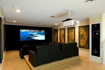 Home Theater with Projector and Rack